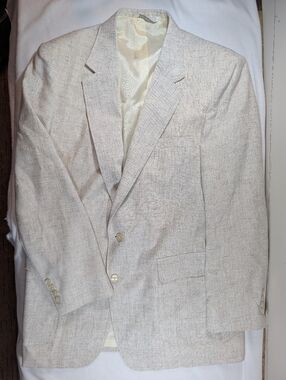 BrookFord Light Beige Linen Style Textured Blazer